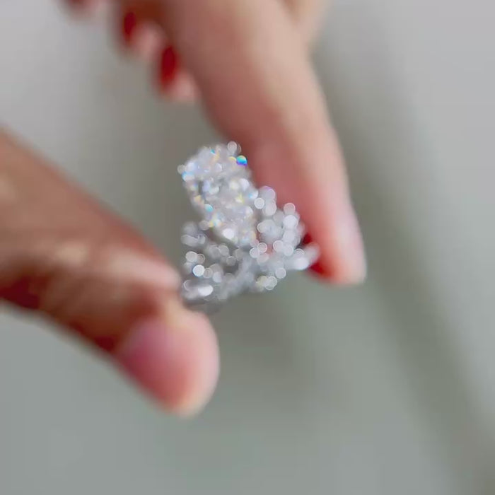 Pear Cut Pink Diamond Floral Halo Engagement Ring | Xavia Jewels