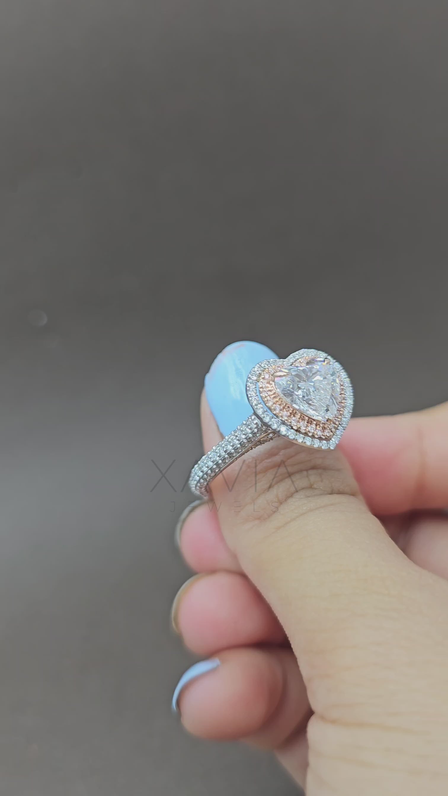 Averelle – Heart-Shaped Lab Diamond Halo Ring
